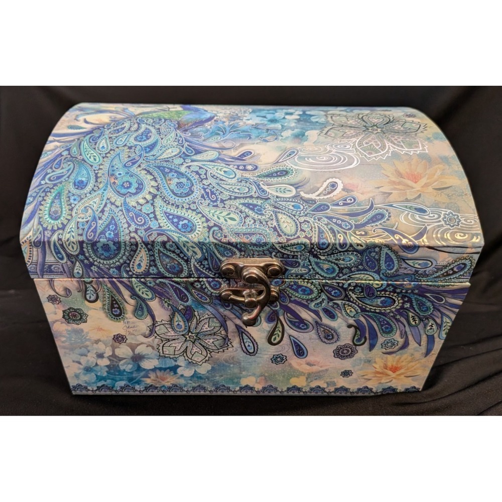 Punch Studio Purple Peacock Jewelry Box, NEW